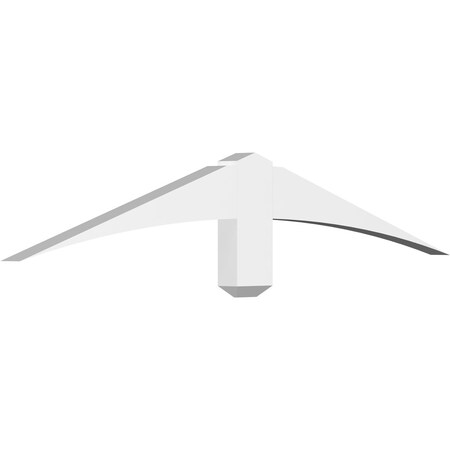 Ekena Millwork Bellingham Architectural Grade PVC Gable Bracket, 48"W x 8"H x 2"D x 4"F, 4/12 Pitch GBP048X08X0204BEL00
